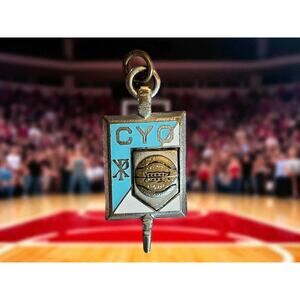 Rare Vintage Art Deco CYO Basketball Charm Catholic Youth Organization